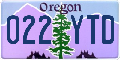 OR license plate 022YTD