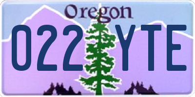 OR license plate 022YTE