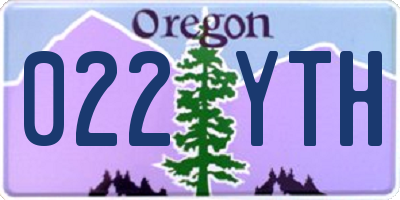 OR license plate 022YTH