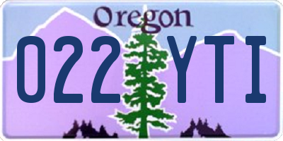 OR license plate 022YTI