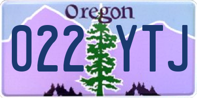 OR license plate 022YTJ
