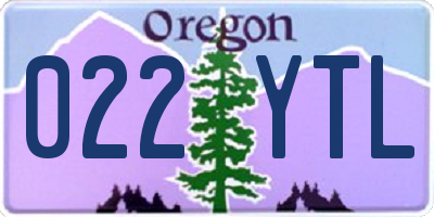 OR license plate 022YTL
