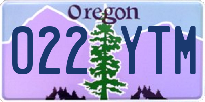 OR license plate 022YTM