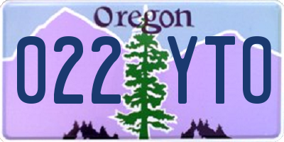 OR license plate 022YTO