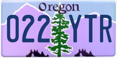 OR license plate 022YTR