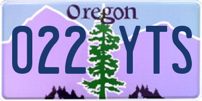 OR license plate 022YTS