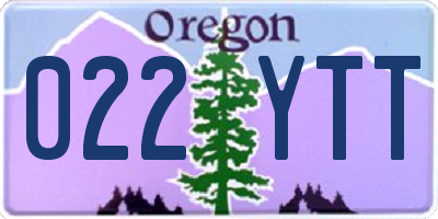 OR license plate 022YTT