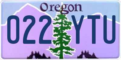 OR license plate 022YTU