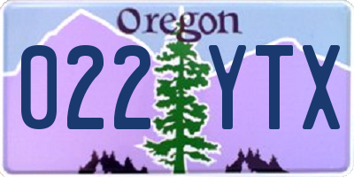 OR license plate 022YTX
