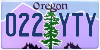 OR license plate 022YTY