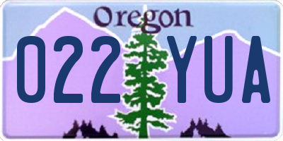 OR license plate 022YUA