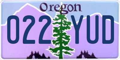 OR license plate 022YUD