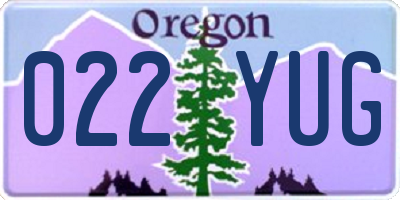OR license plate 022YUG