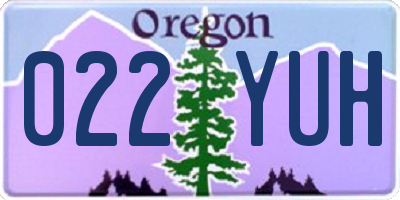 OR license plate 022YUH