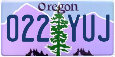OR license plate 022YUJ