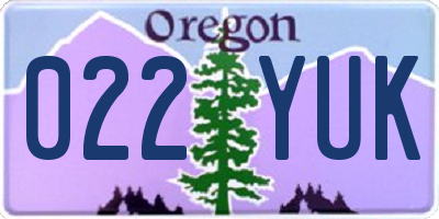 OR license plate 022YUK
