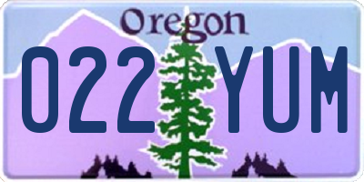 OR license plate 022YUM
