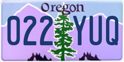 OR license plate 022YUQ