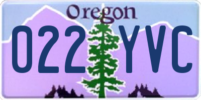 OR license plate 022YVC