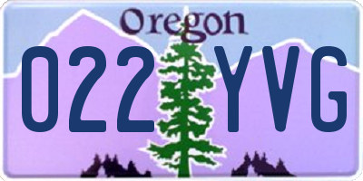OR license plate 022YVG