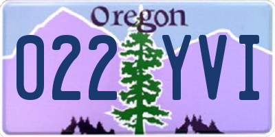 OR license plate 022YVI