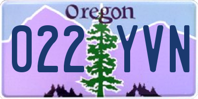 OR license plate 022YVN