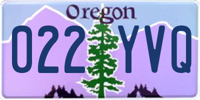 OR license plate 022YVQ