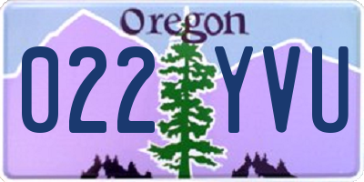 OR license plate 022YVU