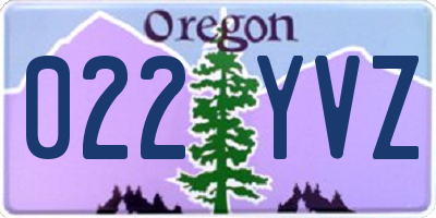 OR license plate 022YVZ