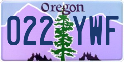 OR license plate 022YWF