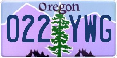 OR license plate 022YWG