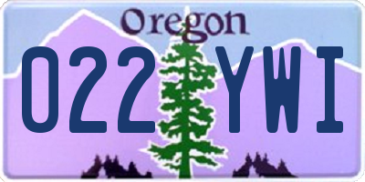 OR license plate 022YWI