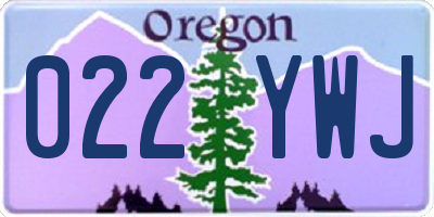 OR license plate 022YWJ