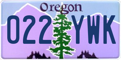 OR license plate 022YWK