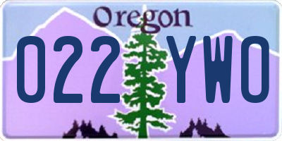 OR license plate 022YWO