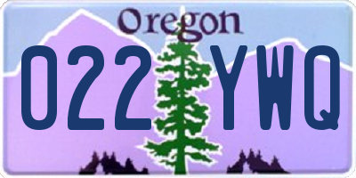 OR license plate 022YWQ