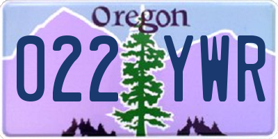 OR license plate 022YWR