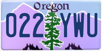 OR license plate 022YWU