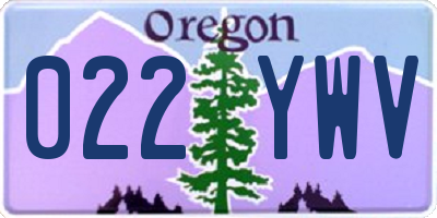OR license plate 022YWV