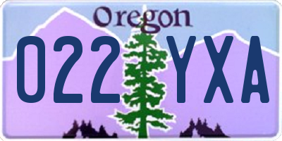 OR license plate 022YXA