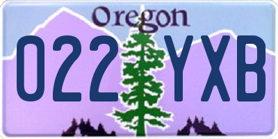 OR license plate 022YXB