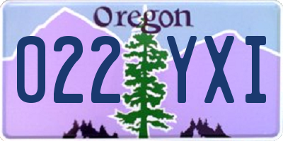 OR license plate 022YXI