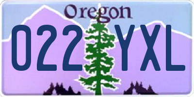 OR license plate 022YXL