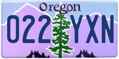 OR license plate 022YXN