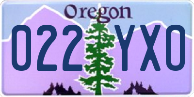 OR license plate 022YXO