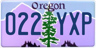 OR license plate 022YXP