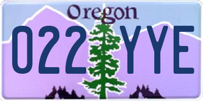 OR license plate 022YYE