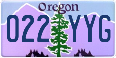OR license plate 022YYG