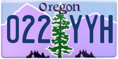 OR license plate 022YYH