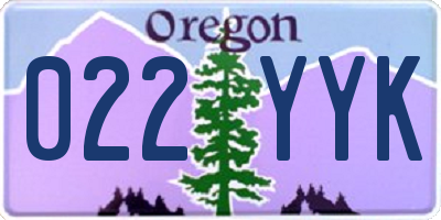 OR license plate 022YYK